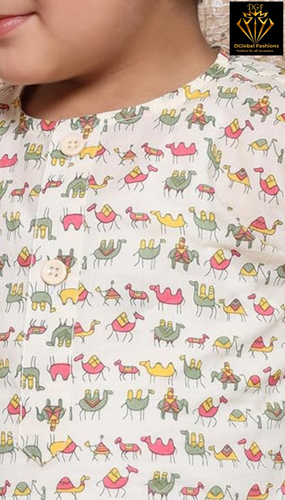 Kids Printed Kurta Dhoti Set for Boys