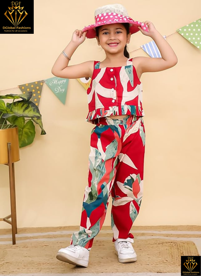 Girls Cotton Sleeveless Co-Ord Set – Comfortable & Stylish Summer Wear