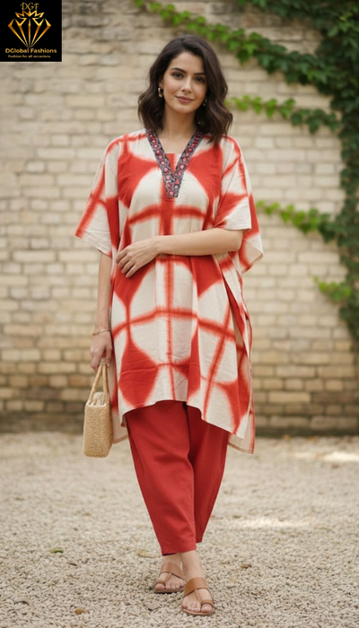 Cotton Hand Clamp Dyed Kaftan