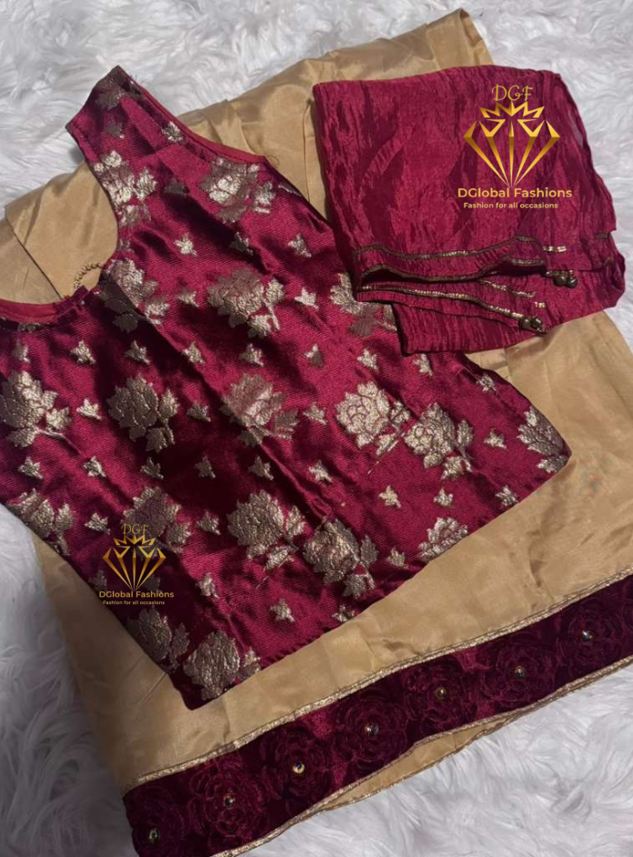 Banarasi Brocade Blouse with Lehenga Detailing
