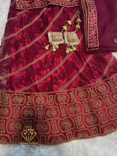 Embroidered Lehenga Choli with Dupatta