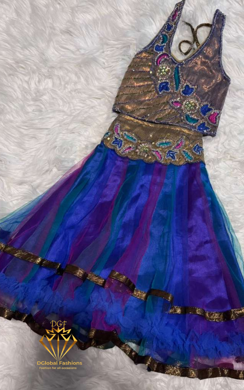 Multicolor Party Wear Lehenga Choli with Embroidered Blouse