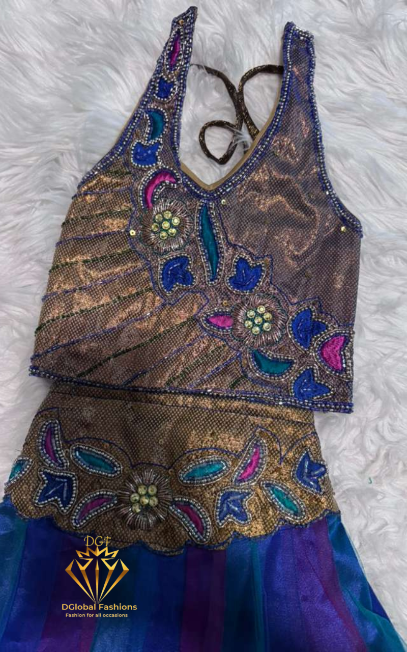 Multicolor Party Wear Lehenga Choli with Embroidered Blouse