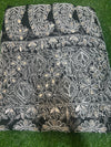 Hand-embroidered black georgette lucknowi chikankari saree with gotta patti work and matching blouse