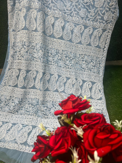 Georgette Lucknowi Chikankari Saree With Blouse