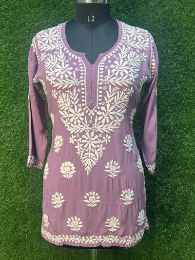 Chikankari modal short top