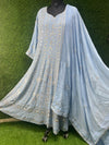 Lucknowi chikankari anarkali with gota patti work