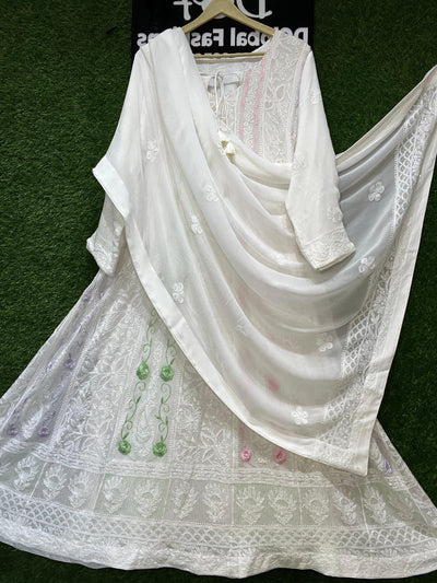 Lucknowi chikankari anarkali