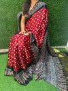 Exclusive modal silk ajrakh bandhej sarees