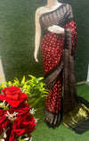 Exclusive modal silk ajrakh bandhej sarees