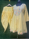 Embroidered kurta set with dhoti pants