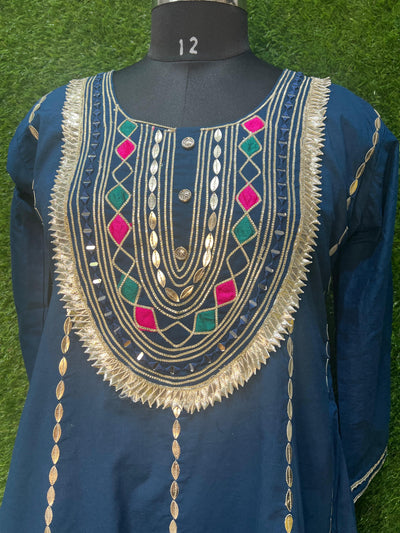 Embroidered kurta set with dhoti pants