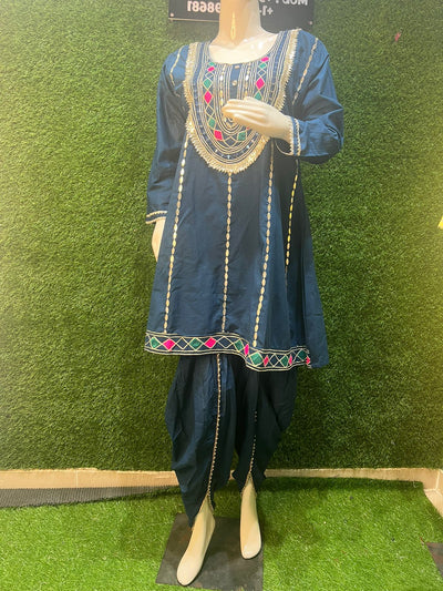 Embroidered kurta set with dhoti pants