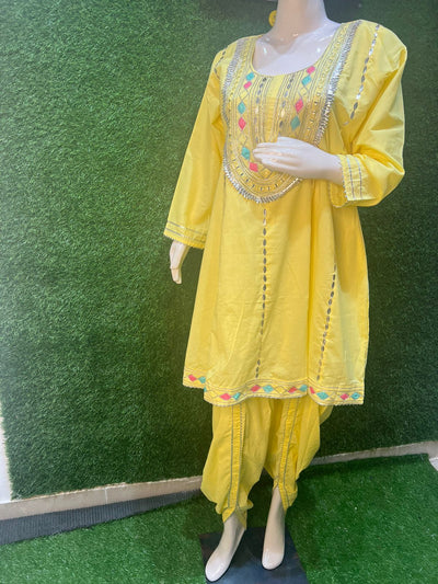 Embroidered kurta set with dhoti pants