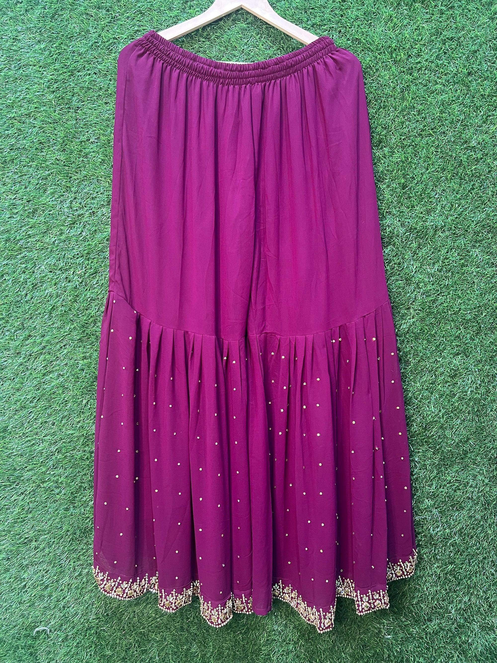 Sharara set with golden embroidery