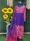 Purple printed designer gown