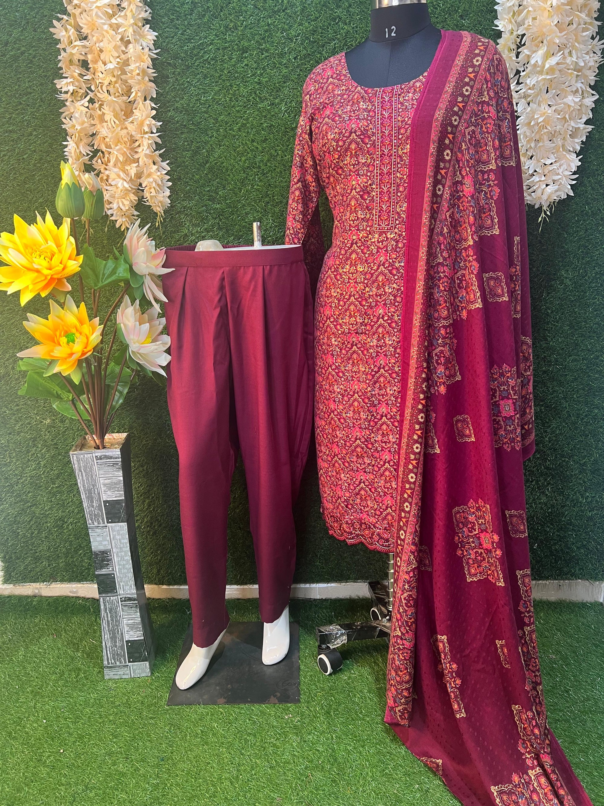 Pashmina winter suit set