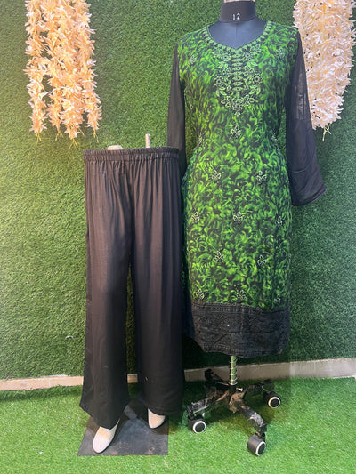Georgette 3-Piece Suit Set with Fully Embroidery Dupatta