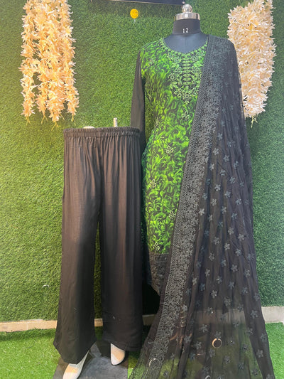 Georgette 3-Piece Suit Set with Fully Embroidery Dupatta