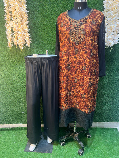 Georgette 3-Piece Suit Set with Fully Embroidery Dupatta