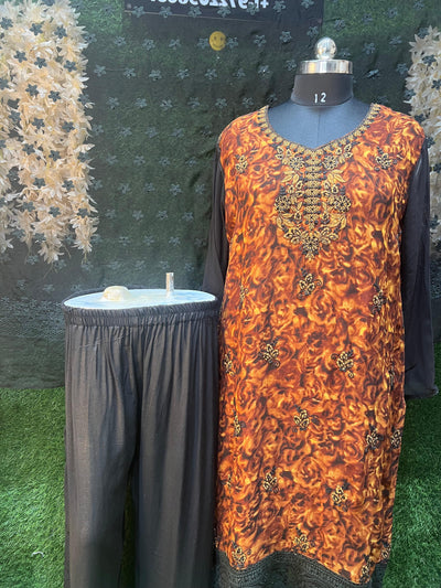 Georgette 3-Piece Suit Set with Fully Embroidery Dupatta