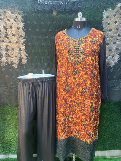 Georgette 3-Piece Suit Set with Fully Embroidery Dupatta