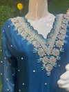 Silk sharara set with hand work embroidery