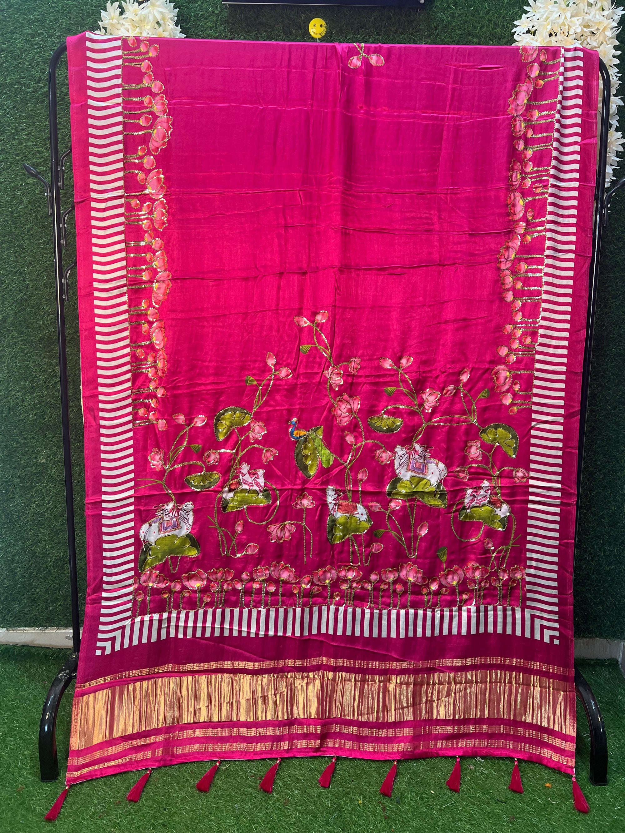 Gajji silk kalamkari dupatta