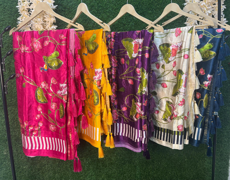 Gajji silk kalamkari dupatta