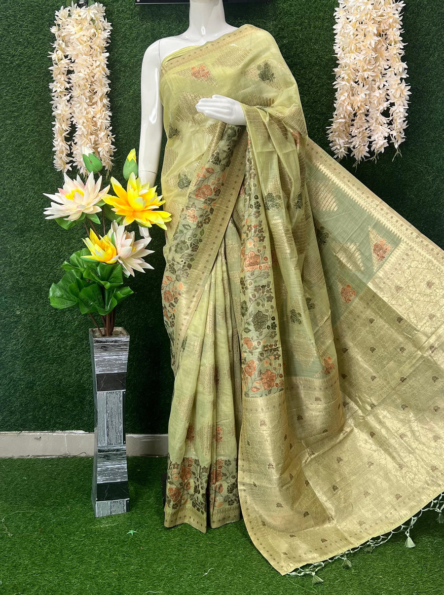 Banarasi Saree with Floral and Zari Weaving