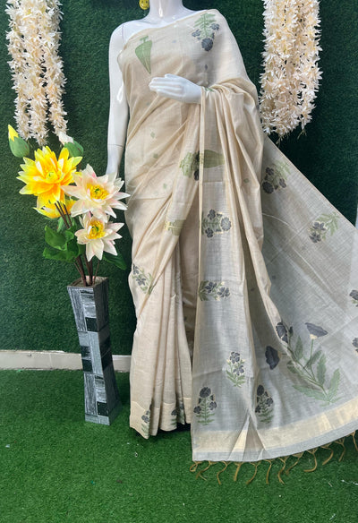 Sharnaya Cotton Saree with Floral Print