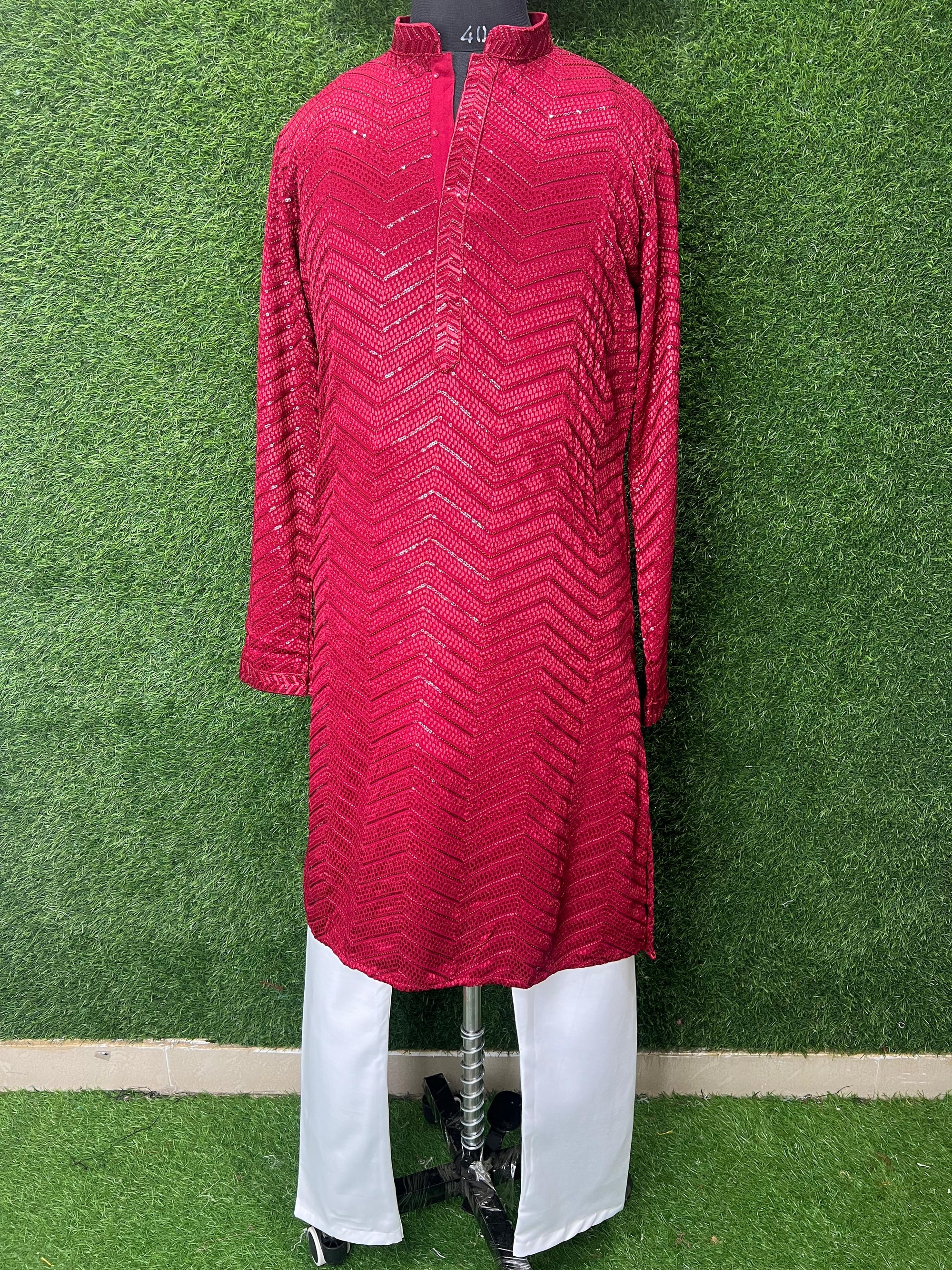Chikankari Sequin Work Kurta Set