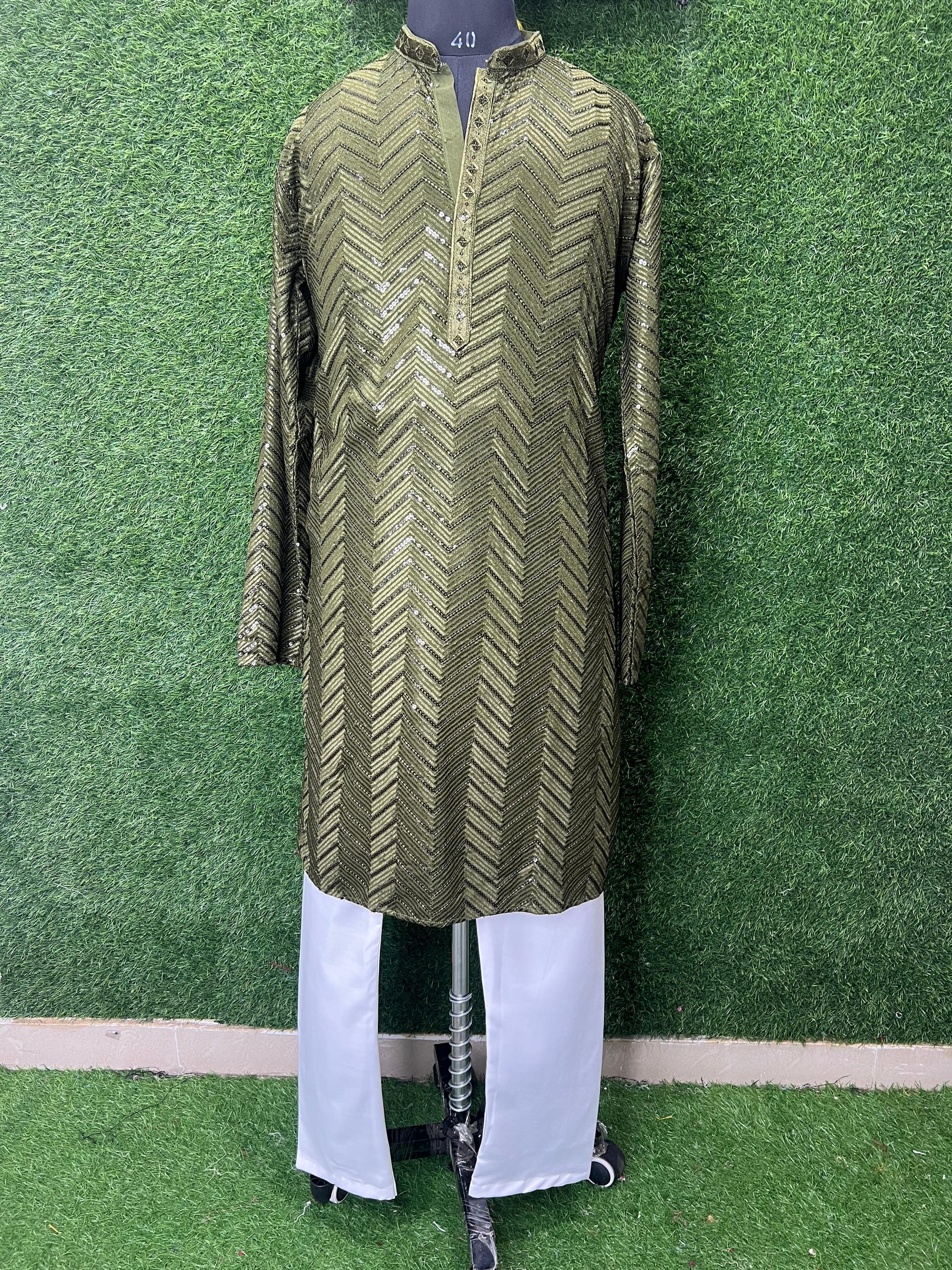Chikankari Sequin Work Kurta Set