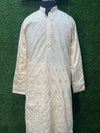 Men’s Silk Kurta Set with Foil Mirror Work
