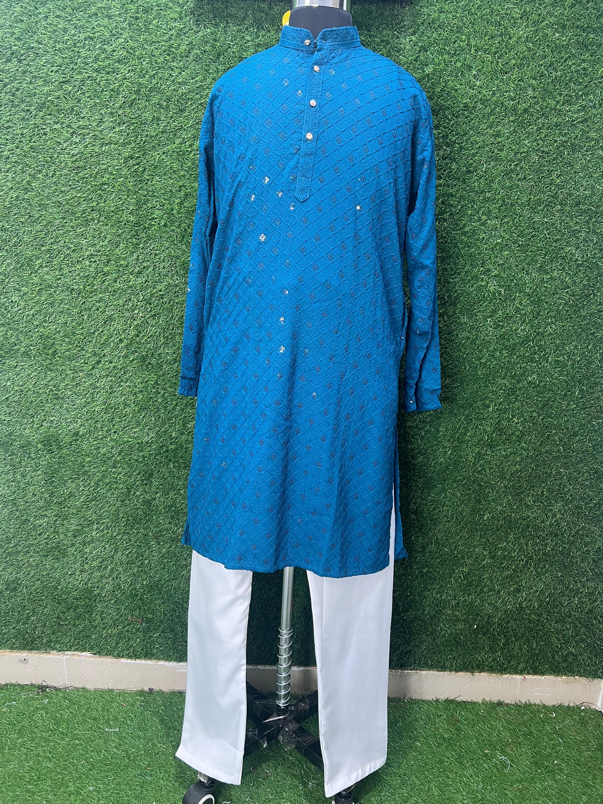 Men’s Kurta Set with Elegant Sequin Work