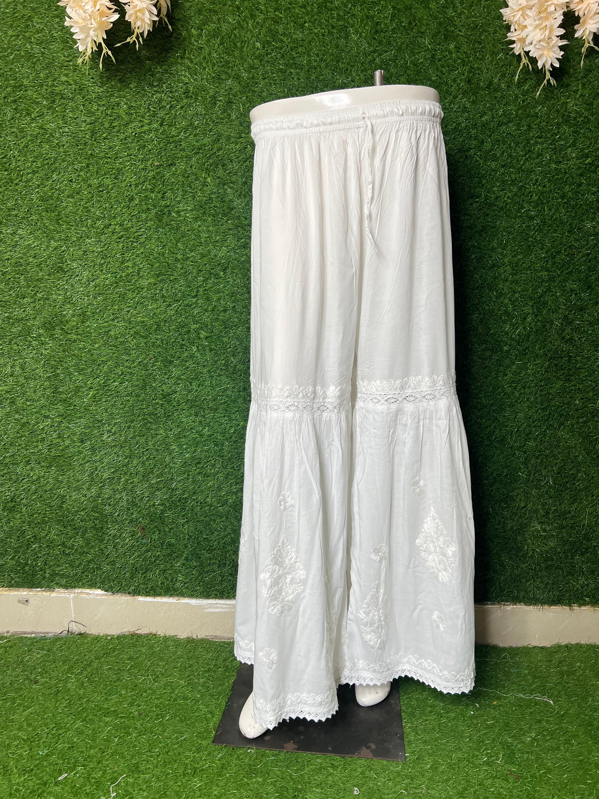 Plus Size Modal Chikankari Handwork Gharara