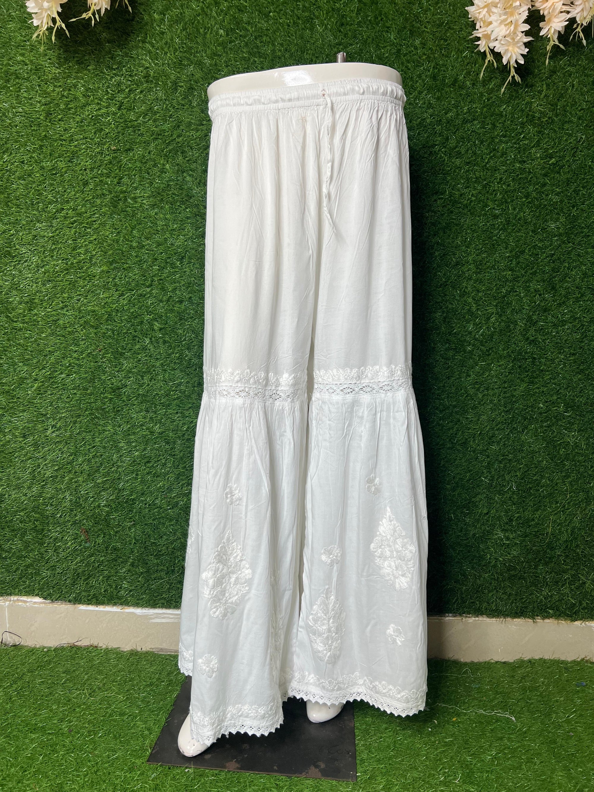 Plus Size Modal Chikankari Handwork Gharara