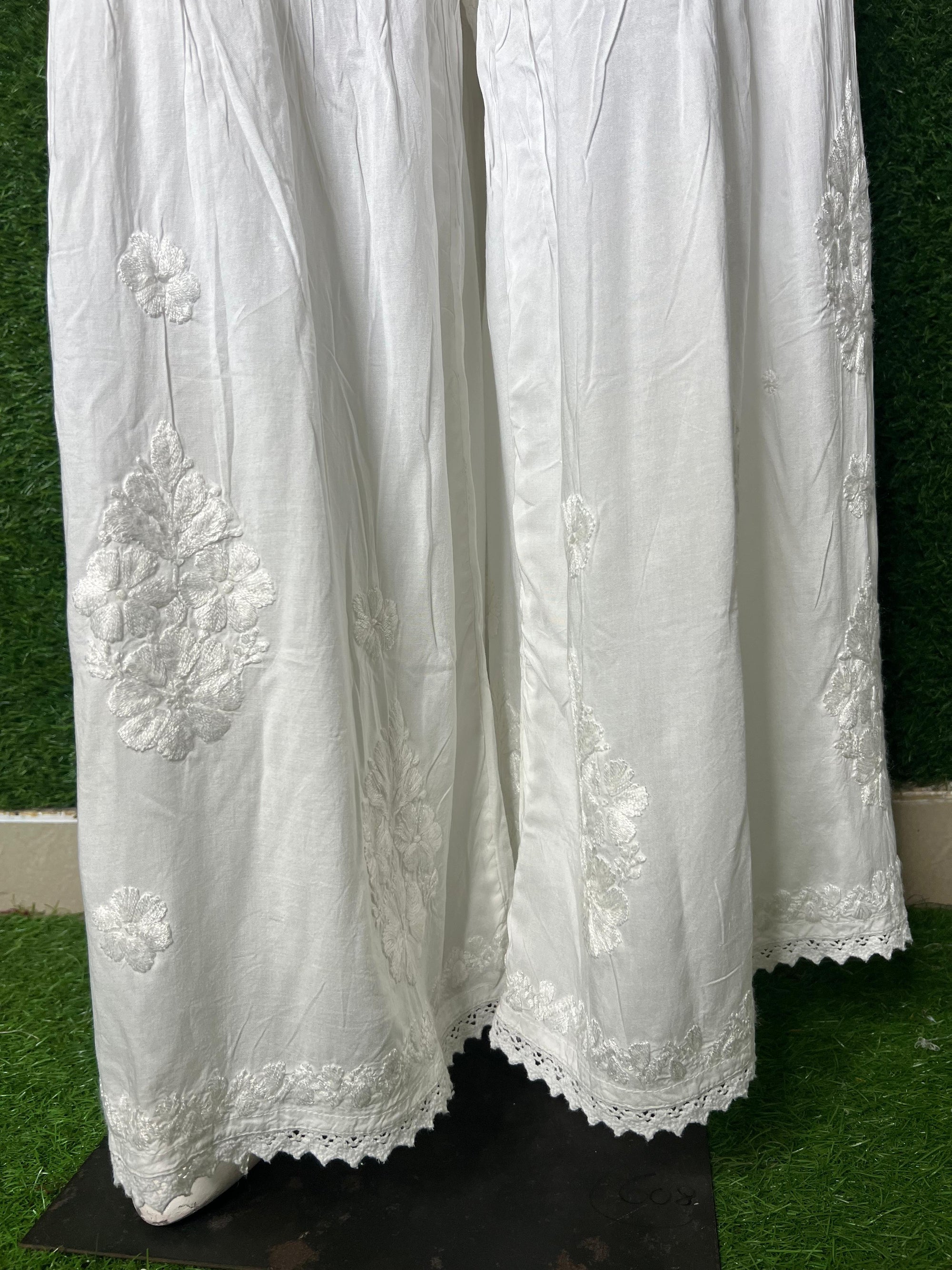 Plus Size Modal Chikankari Handwork Gharara