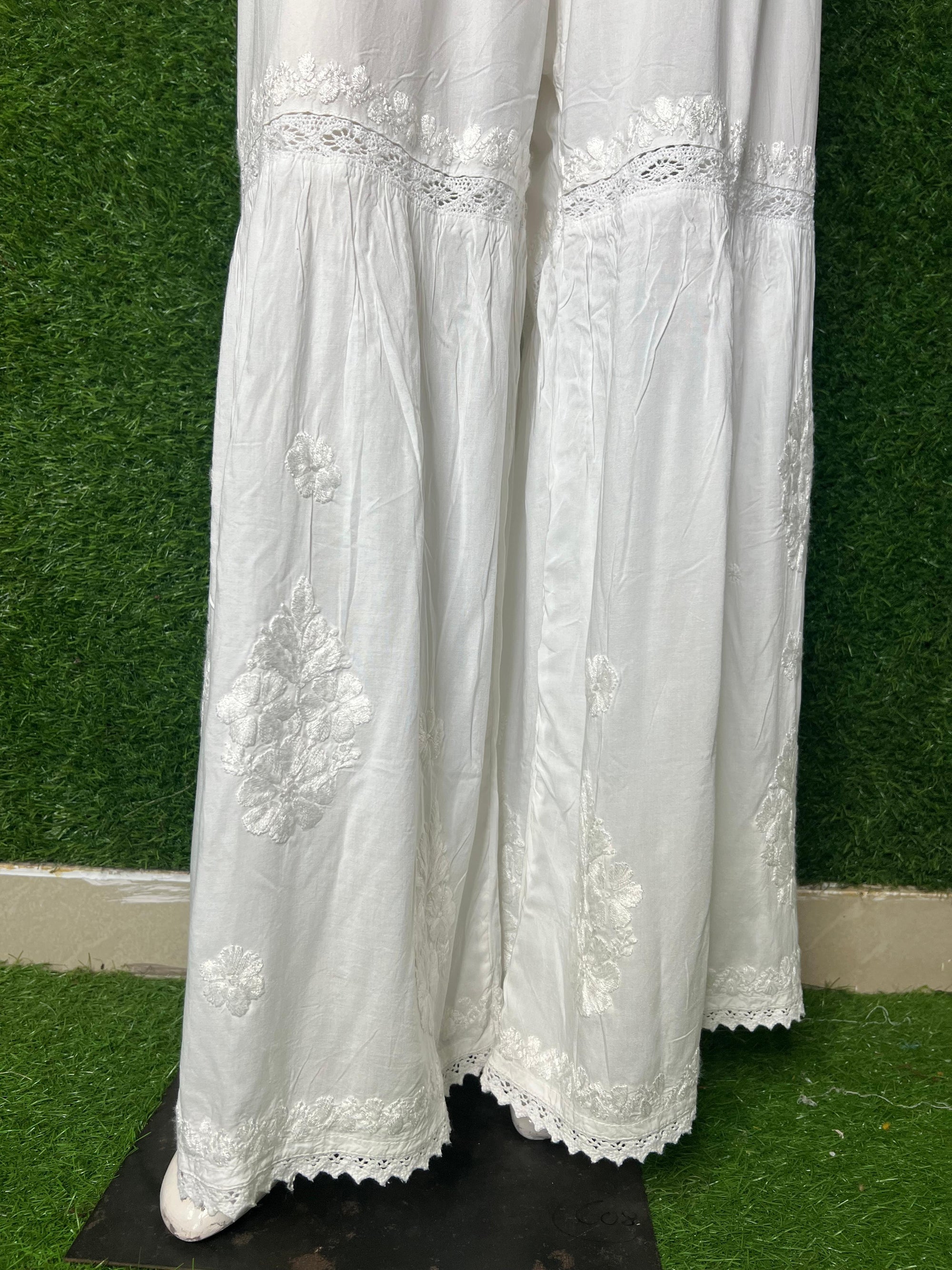 Plus Size Modal Chikankari Handwork Gharara