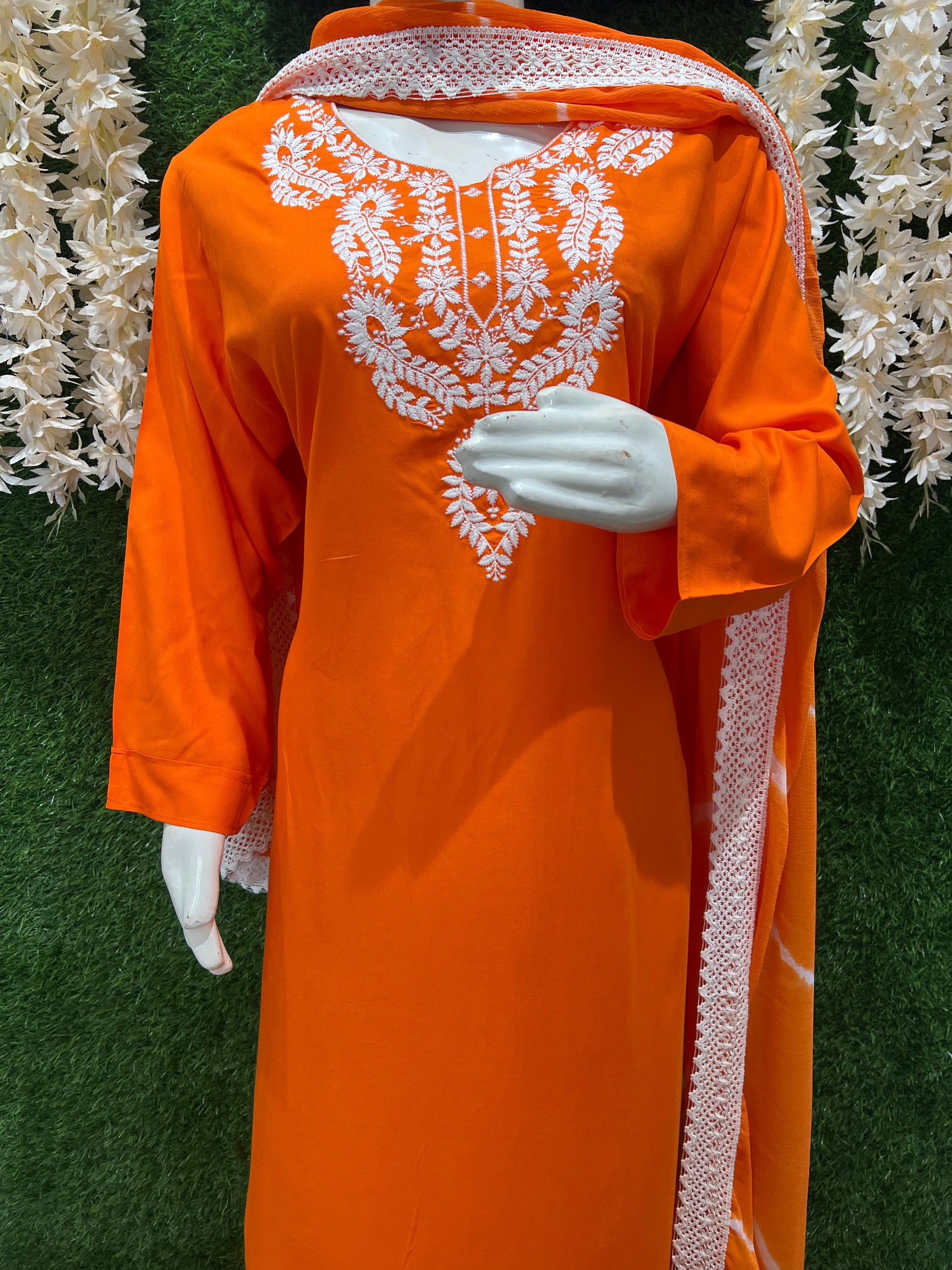 Stylish Embroidered Kurta with Pant & Dupatta Set – Elegant Ethnic Wear