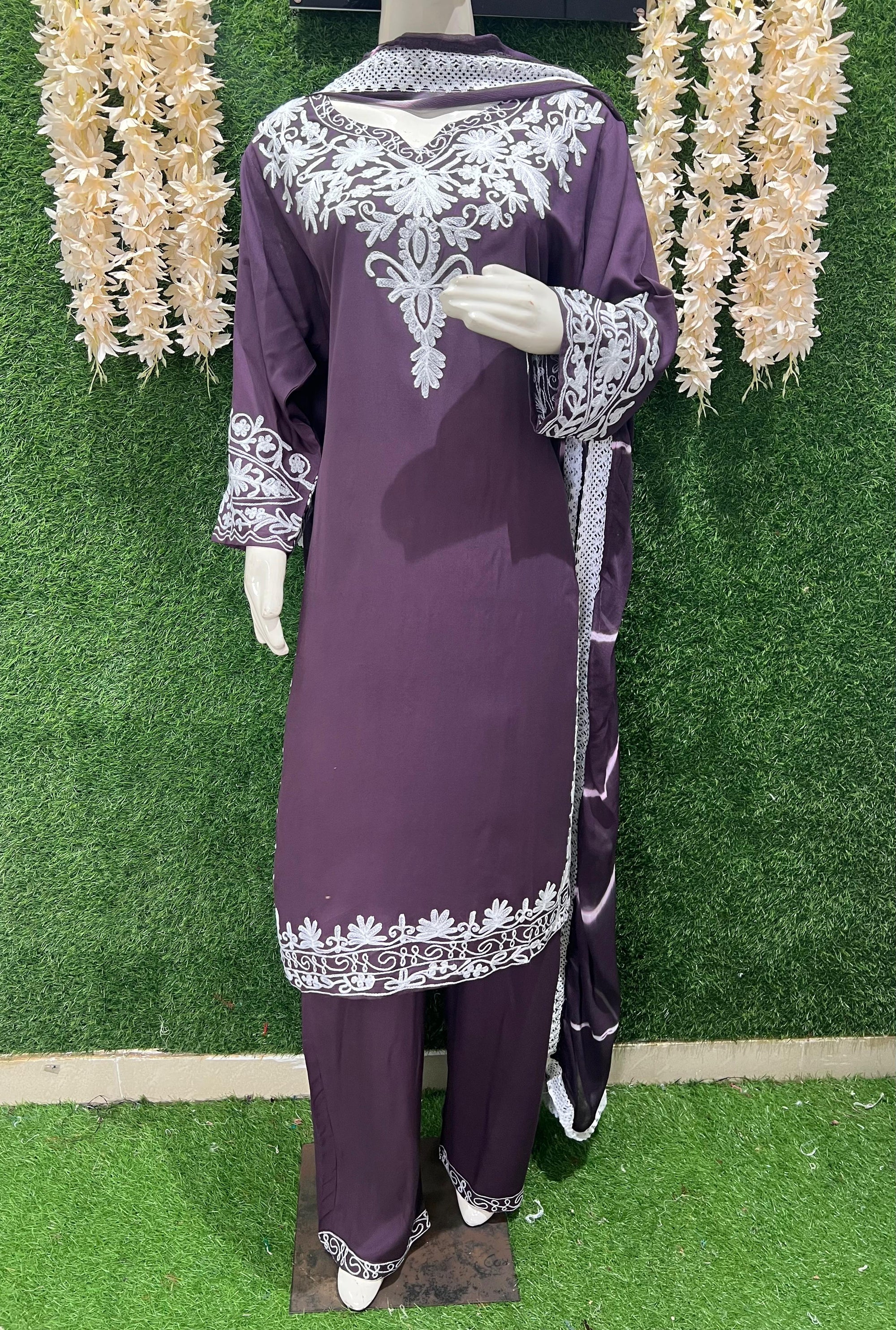 Embroidered Pant Style Suit with Dupatta – Elegant Festive Wear