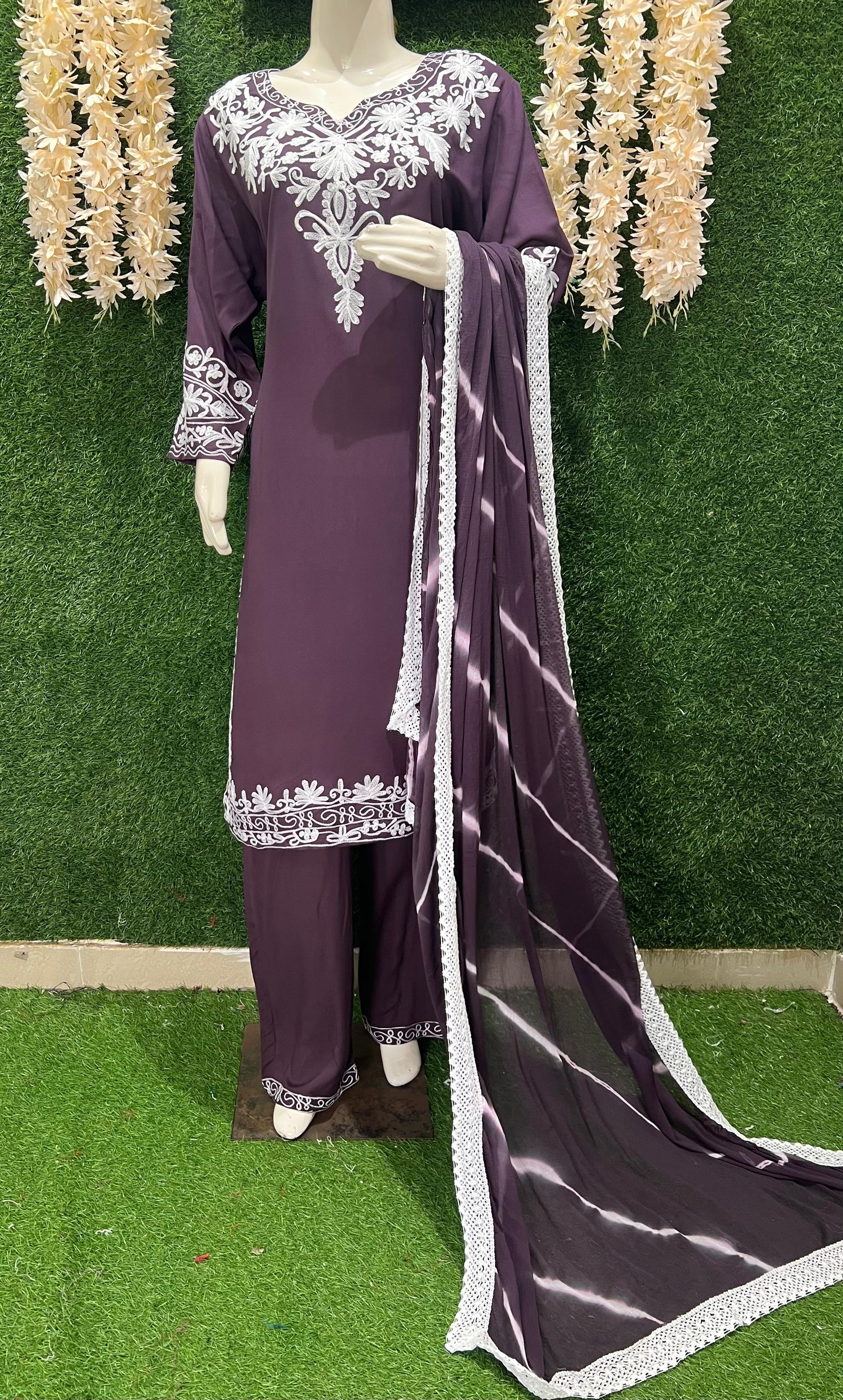 Embroidered Pant Style Suit with Dupatta – Elegant Festive Wear