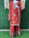 Graceful Embroidered Kurta with Sharara & Dupatta