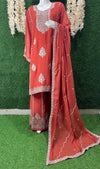 Graceful Embroidered Kurta with Sharara & Dupatta