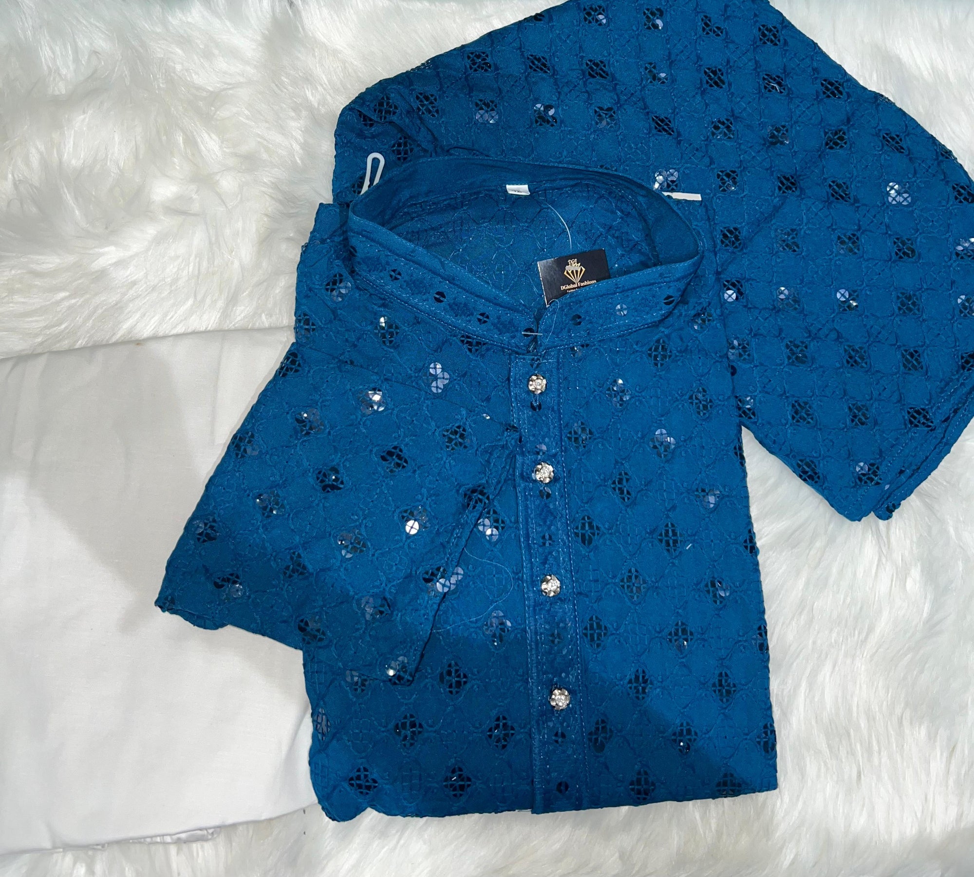 Chikankari Sequin Work Kurta Pajama Set – Elegant Ethnic Wear