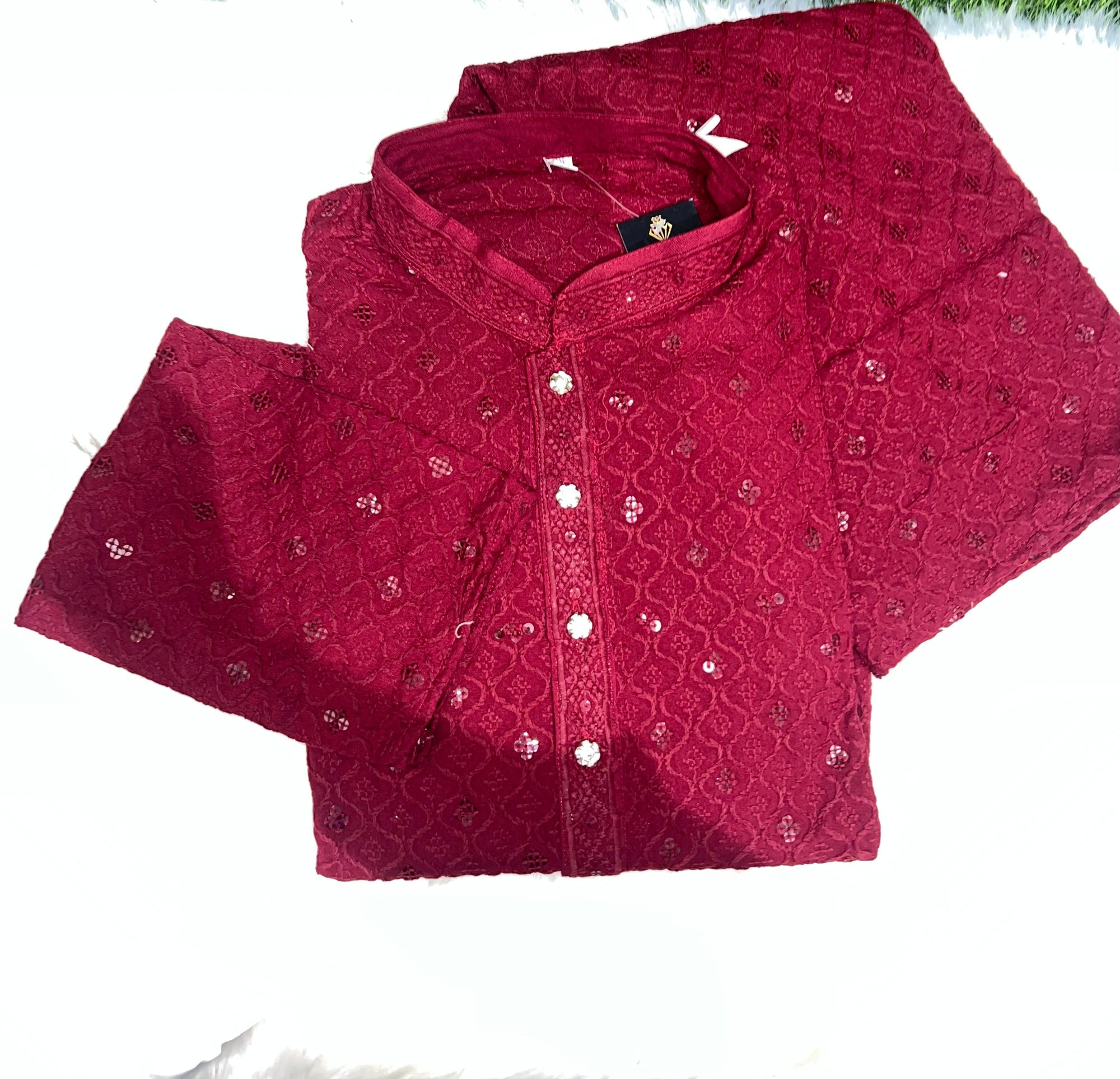 Chikankari Sequin Work Kurta Pajama Set – Elegant Ethnic Wear