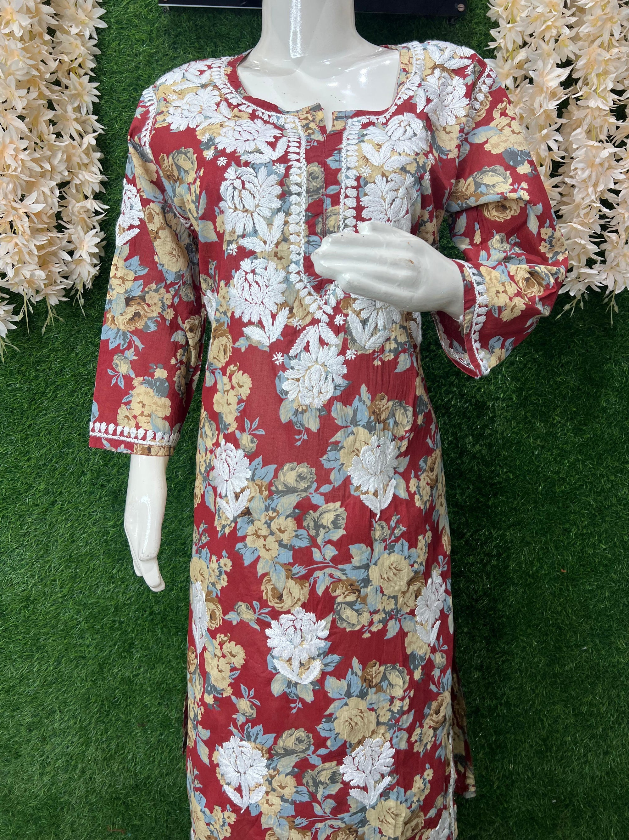 Lucknowi Chikankari Handwork Reyon Co-ord Set