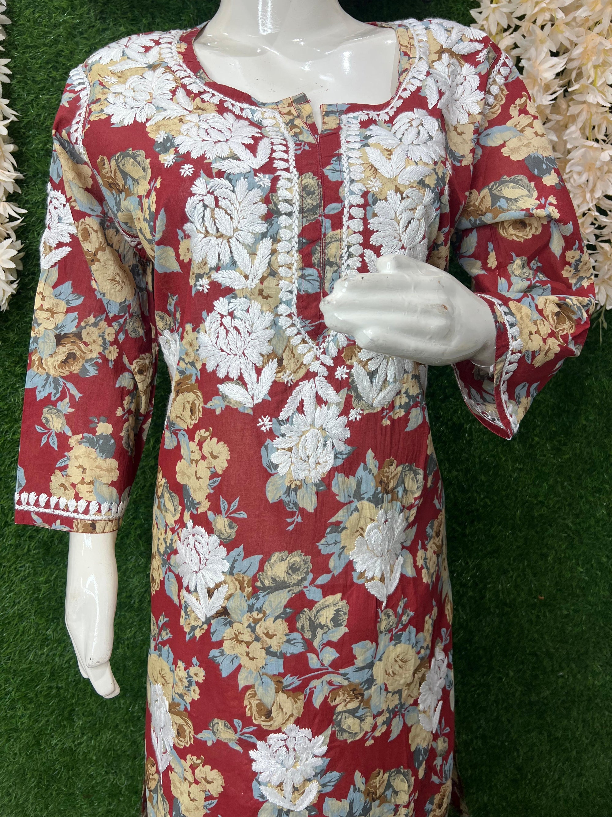 Lucknowi Chikankari Handwork Reyon Co-ord Set