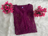 Elegant Crepe Kurti with Mukesh Work & Lucknowi Chikankari