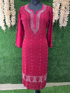 Viscose Kurti with Lucknowi Chikankari & Hand Embroidered Cutdana Work